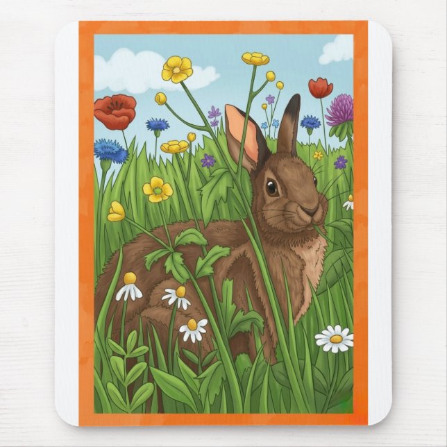 Every Bunny Loves Flowers Mousepad (Vorne)