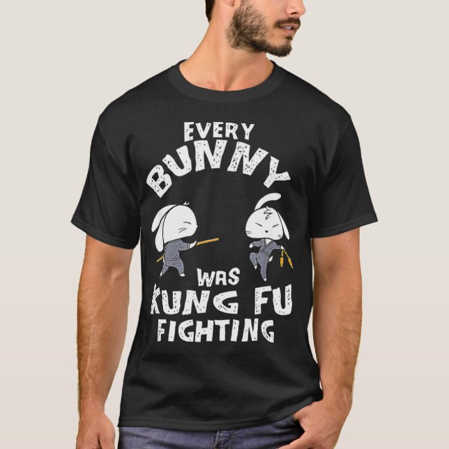 Every Bunny Was Kung Fu Fighting  Ninja Easter T-Shirt (Vorderseite)