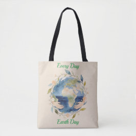Every Day Earth Day Floral Globe With Hands Tasche