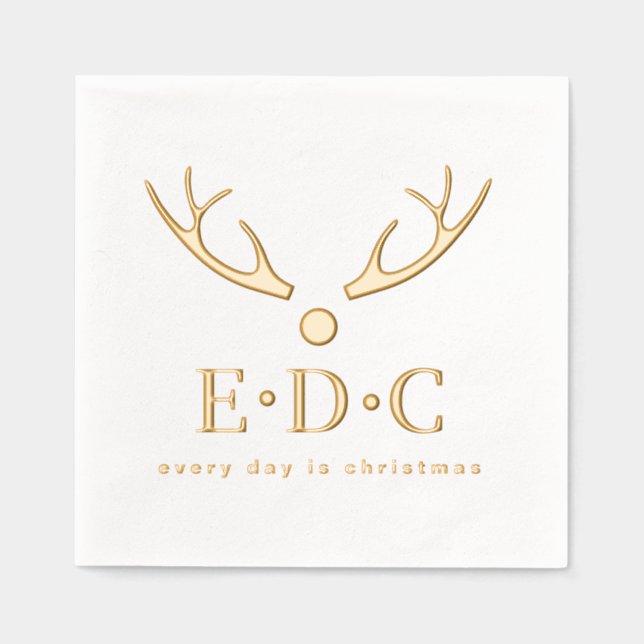 Every Day is Christmas Foil Stamped Napkins (Recto)