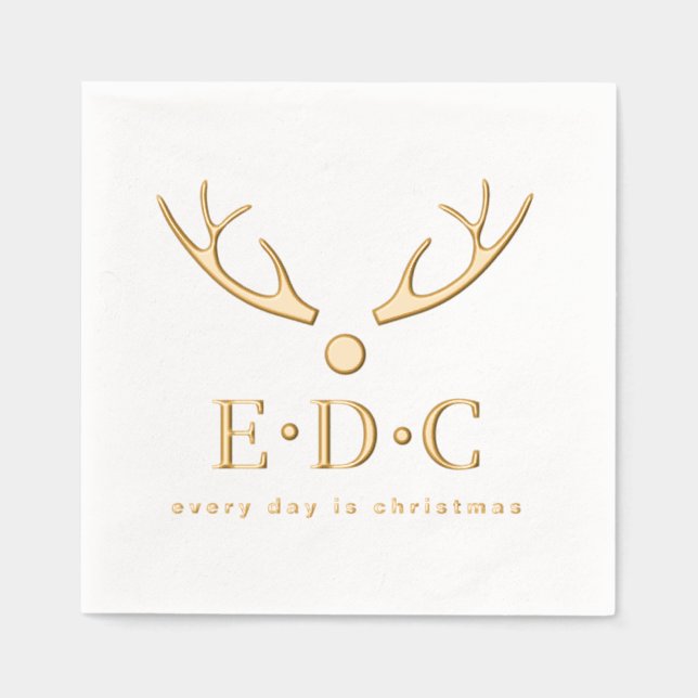 Every Day is Christmas Foil Stamped Napkins Servietten Mit Folie (Vorderseite)