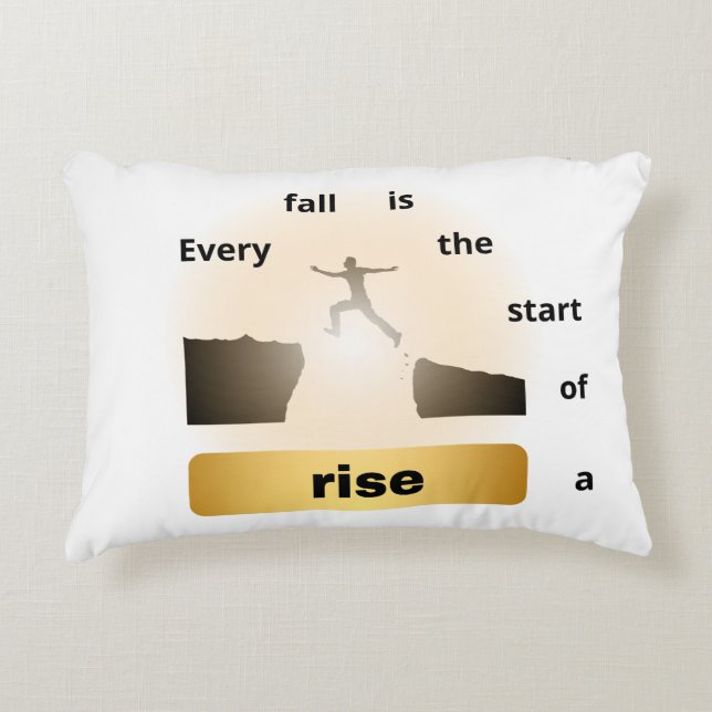 "Every Fall Is the Start of a Rise – Leap of Hope" Dekokissen (Vorderseite)