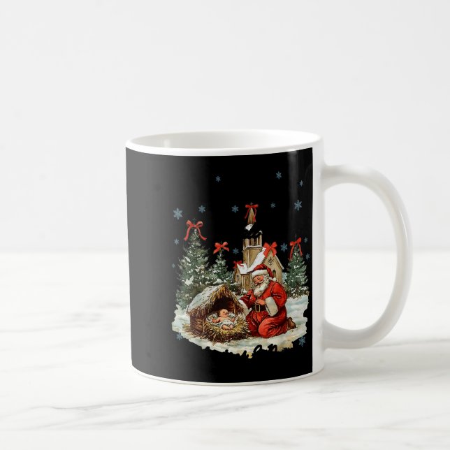 Every Knee Shall Bow Funny Nativity Scene Christma Kaffeetasse (Rechts)