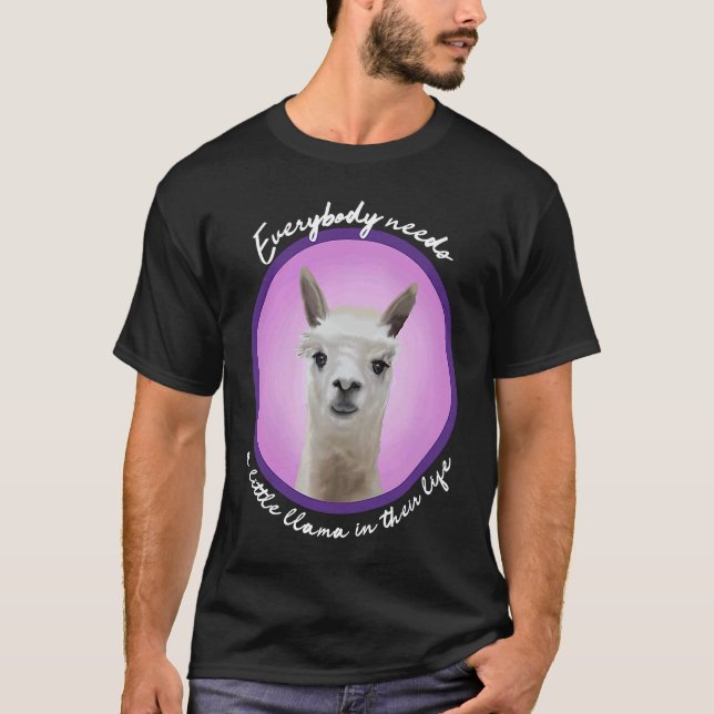 Everybody needs a little llama cute fuzzy alpaca v T-Shirt (Vorderseite)