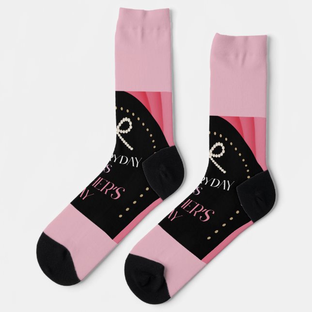 Everyday is Mothers Day Elegance Pink Bow Socks Socken (Linkes Detail)
