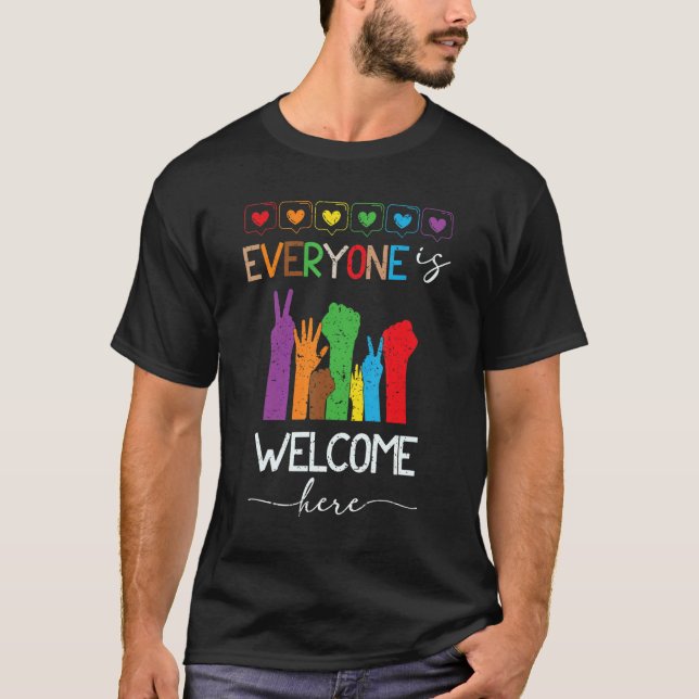 Everyone is welcome here Unity Day Anti Bullying A T-Shirt (Vorderseite)
