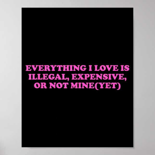 Everything, I Love Is Illegal, Expensive, Or Not M Poster (Vorne)