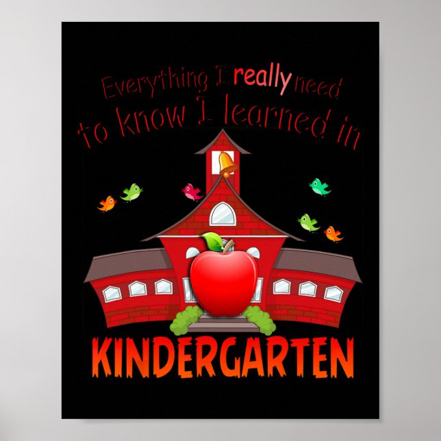 Everything I Really Need Know I Learned In Kinderg Poster (Vorne)