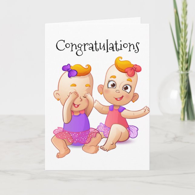 EVERYTHING IS "DOUBLED* WITH BIRTH OF TWIN GIRLS KARTE (Vorderseite)