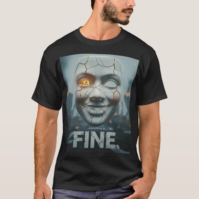 Everything Is Fine (Cracked Smile) T-Shirt (Vorderseite)