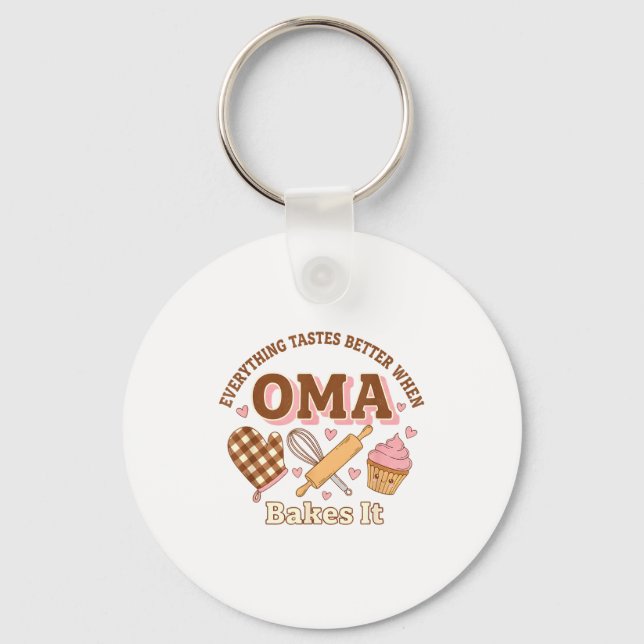 Everything Tastes Better When Oma Bakes It Mother' Schlüsselanhänger (Vorderseite)