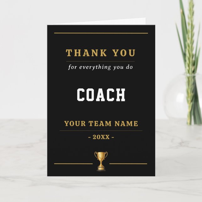 Everything You Do Trophy Coach  Dankeskarte (Vorderseite)