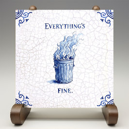 Everything's Fine Delft Blue Dutch Style  Fliese