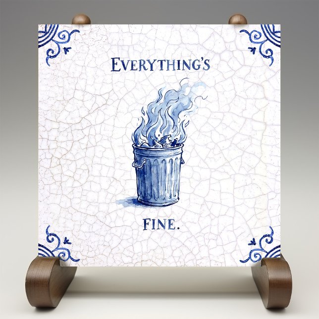 Everything's Fine Delft Blue Dutch Style  Fliese (Von Creator hochgeladen)