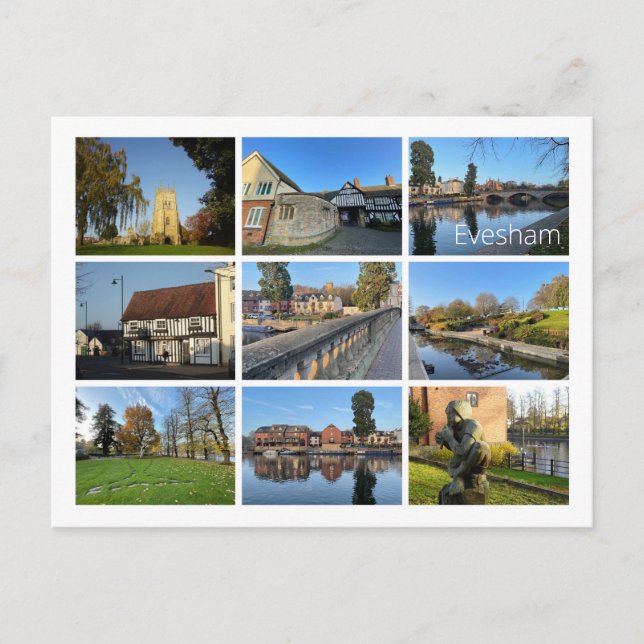 Evesham Postkarte (Vorderseite)