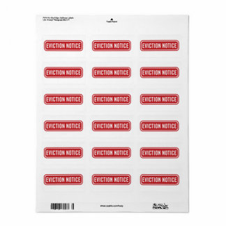 EVICTION NOTICE Office Label Adressaufkleber