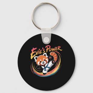 Evie's Power Red Panda Taekwondo Karate Blauer Gür Schlüsselanhänger