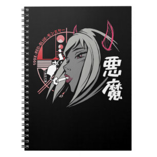 Evil Anime Sad Girl Otaku Japanese Aesthetic Notizblock