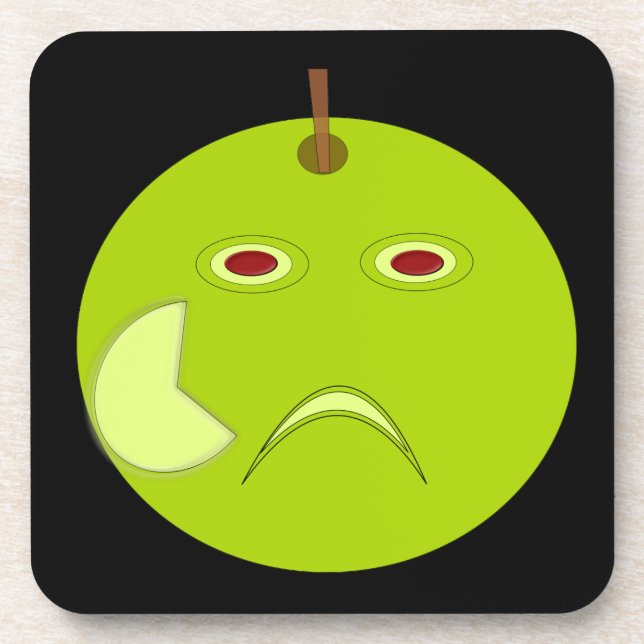 Evil Apple mit Scar Halloween Cork Untersetzer (Vorderseite)