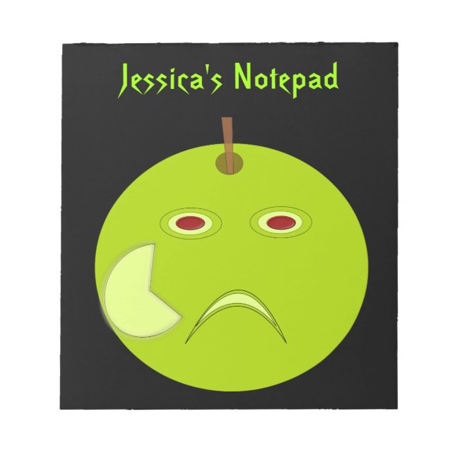Evil Apple mit Scar Halloween Custom Notepad Notizblock (Vorderseite)