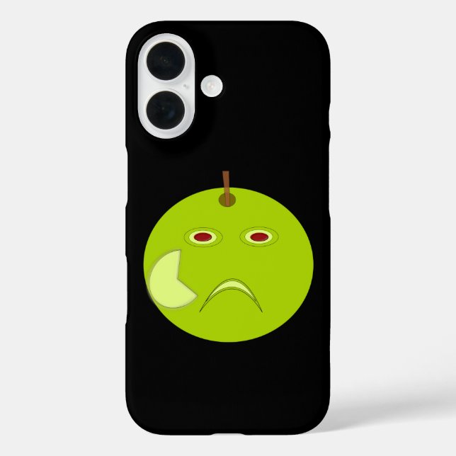 Evil Apple mit Scar Halloween iPhone 16 Hülle (Rückseite)