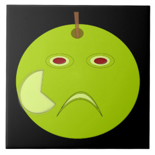 Evil Apple mit Scar Halloween Tile Fliese