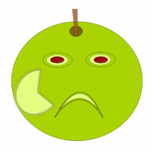 Evil Apple with Scar Halloween Photo Sculpture