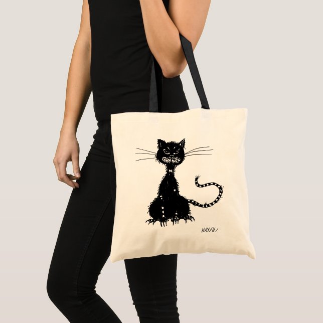Evil Black Cat Gothc Kitty Lover Tragetasche (Vorderseite (Produkt))