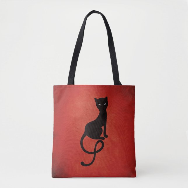 Evil Black Cat Red Elegant Tasche (Vorderseite)
