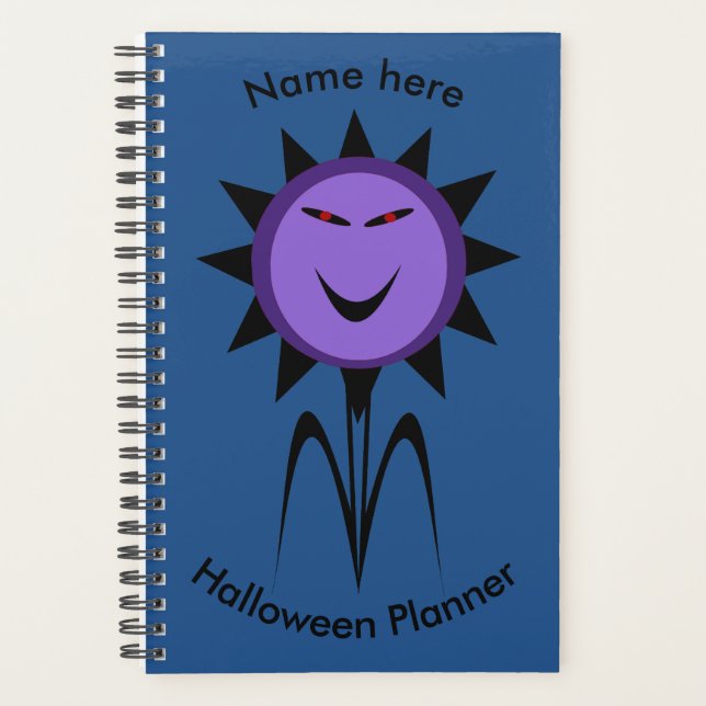 Evil Blume Kawaii Goth Halloween Custom Planer (Vorderseite)