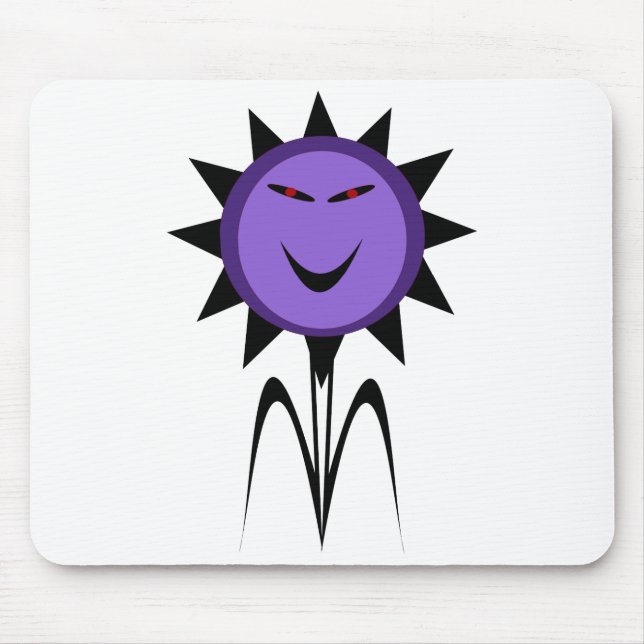 Evil Blume Kawaii Goth Halloween Mousepad (Vorne)