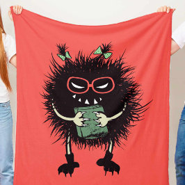 Evil Book Lover Character - Edgy Reading Fleecedecke