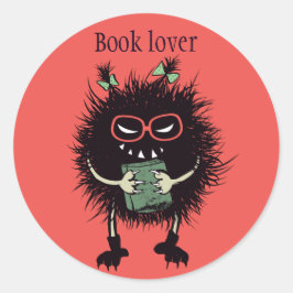 Evil Book Lover Character - Edgy Reading Runder Aufkleber