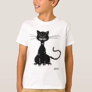 Evil Cat Grunge Kids T-Shirt
