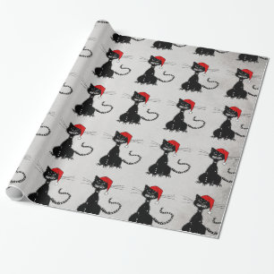 Evil Christmas Black Cat Geschenkpapier
