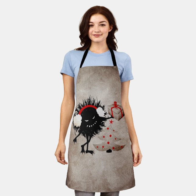 Evil Christmas Bug gibt Geschenk Schürze (Getragen)