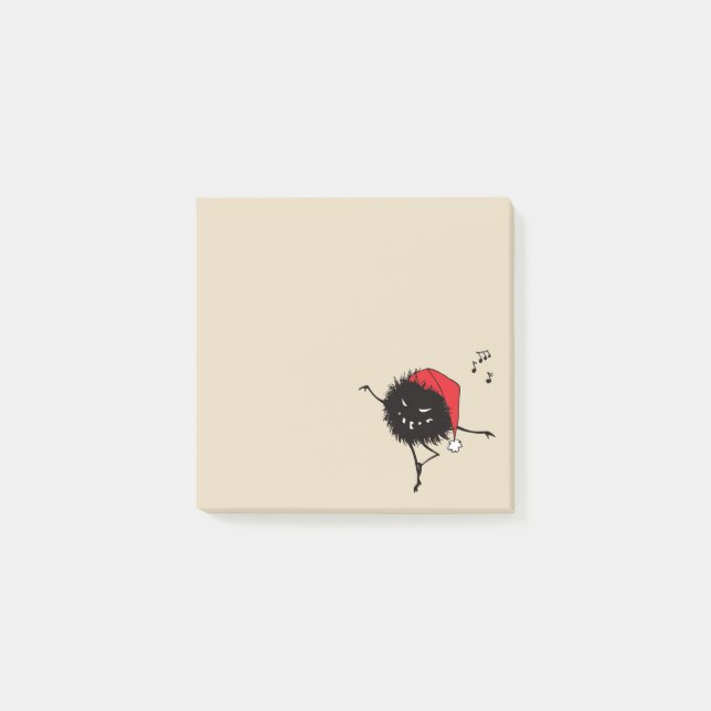 Evil Christmas Bug Singing Post-it Klebezettel (Vorderseite)