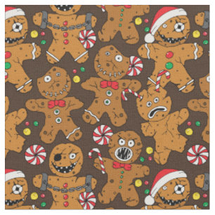 Evil Christmas Horror Movie Gingerbread Men Stoff
