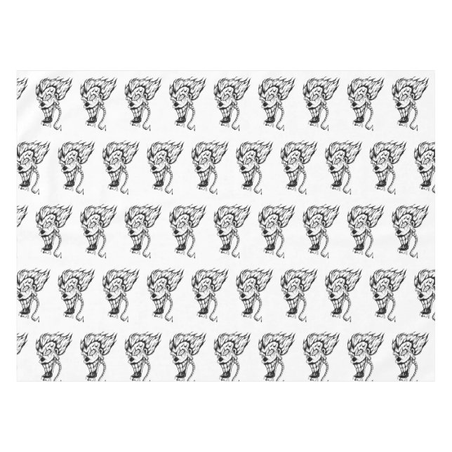 Evil clown Custom Cotton Tablecloth Tischdecke (Vorderseite (Horizontal))