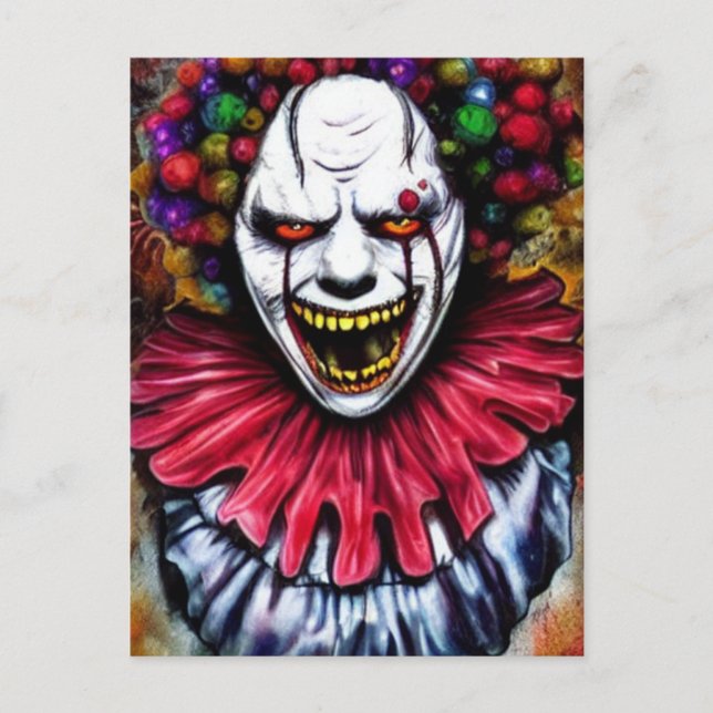 Evil Clown Postkarte (Vorderseite)