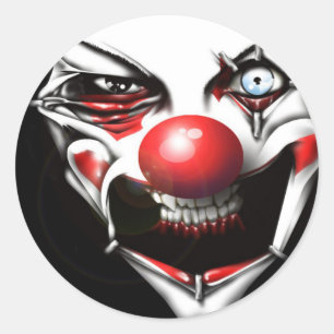 Evil Clown Runder Aufkleber