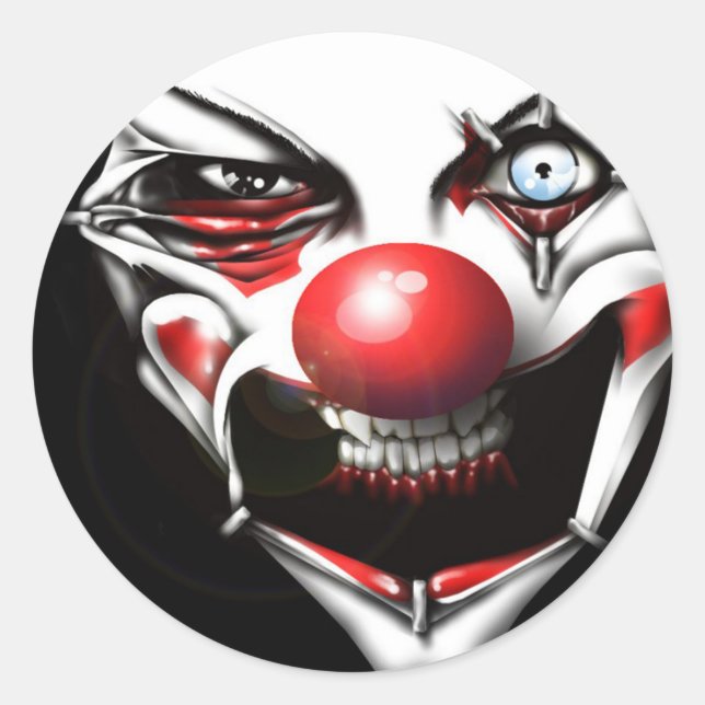 Evil Clown Runder Aufkleber (Vorderseite)