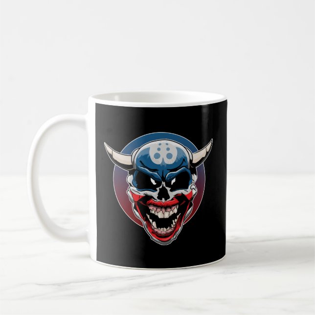Evil Demon Clown Skull Kaffeetasse (Links)