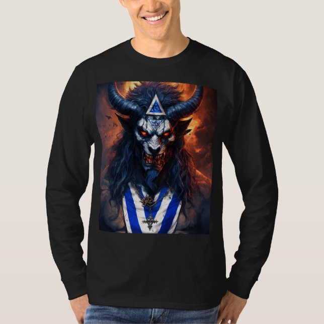 Evil Demonic Israel Demon mit israelischer Flagge T-Shirt (Vorderseite)