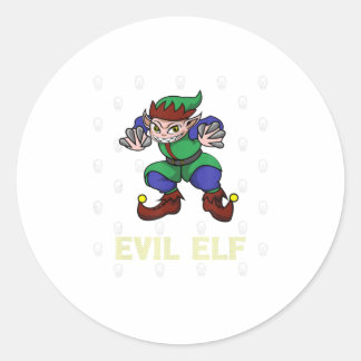 Evil Elf Christmas Runder Aufkleber