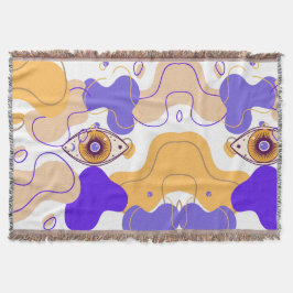 EVIL EYE ABSTRAKT ART THROW BLANKET DECKE
