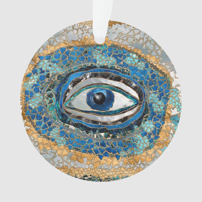 Evil Eye Amulet Geodes and Crystals Ornament (Vorderseite)