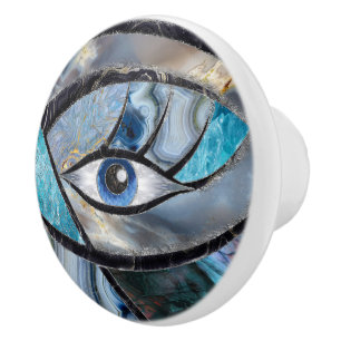 Evil Eye Amulet Mineral Textures Collage Keramikknauf