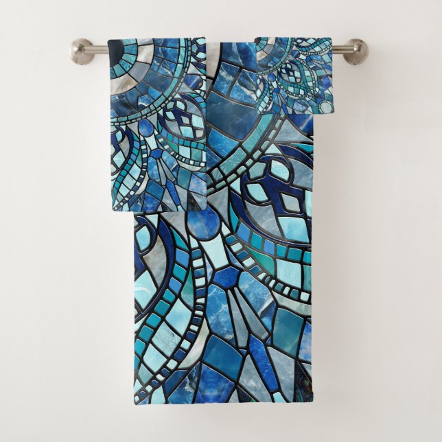 Evil Eye Amulet Mosaic Mandala Art Badhandtuch Set (Insitu)
