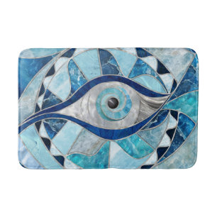 Evil Eye Amulet Mosaic Mineral Textures Badematte